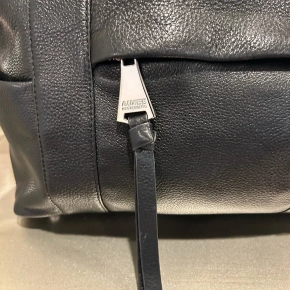 Black Pebbled Leather Top-Handle Tote - Picture 3 of 14